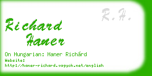 richard haner business card